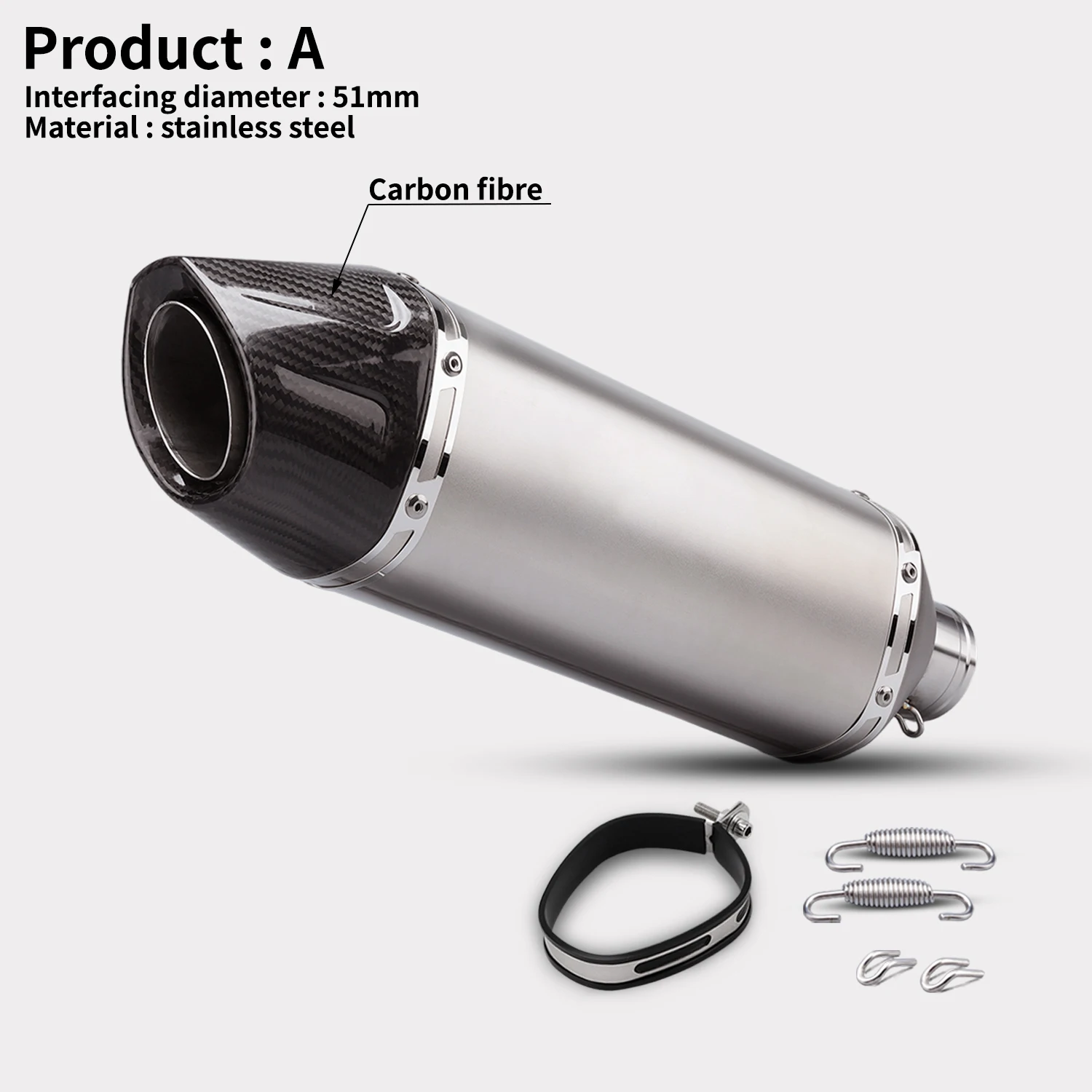 Универсальная выхлопная система из нержавеющей стали с карбоновым покрытием 51 мм для мотоциклов R6, MT09, ZX6R, Ninja650, GSX750, CBR400
Универсальная выхлопная система из нержавеющей стали с карбоновым покрытием 51 мм для мотоциклов R6, MT09, ZX6R, Ninja650, GSX750, CBR400