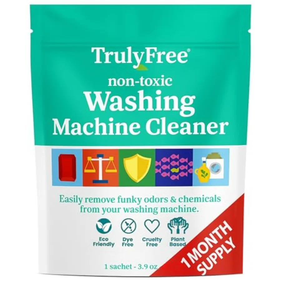 Truly Free Laundry Washing Machine Cleaner and Deodorizer Top Load and Front Load Washer Cleaner for Grime, Mold, Odor Remover
Truly Free Laundry Washing Machine Cleaner and Deodorizer Top Load and Front Load Washer Cleaner for Grime, Mold, Odor Remover