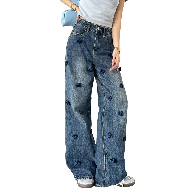 Women Wide Leg Tassel Denim Trousers High Street Ladies Pockets Jeans Women's Fashion Summer New Pants 2025 3D Rose
Women Wide Leg Tassel Denim Trousers High Street Ladies Pockets Jeans Women's Fashion Summer New Pants 2025 3D Rose