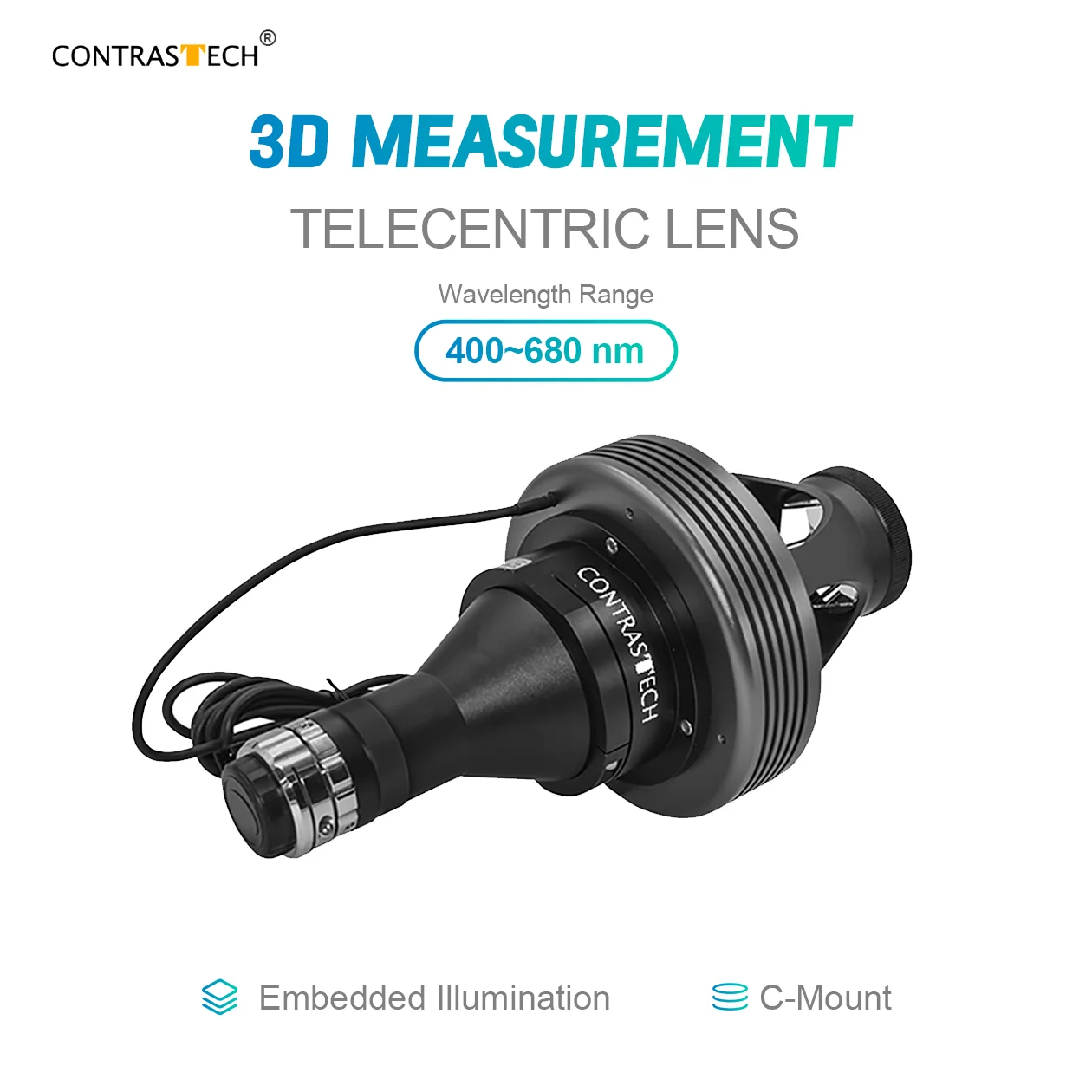 1/1.8" 2/3" Sensor Compatible 3D Measurement C-Mount Multi-View Telecentric Lens for Automated Optical Inspection Contrastech
1/1.8" 2/3" Sensor Compatible 3D Measurement C-Mount Multi-View Telecentric Lens for Automated Optical Inspection Contrastech