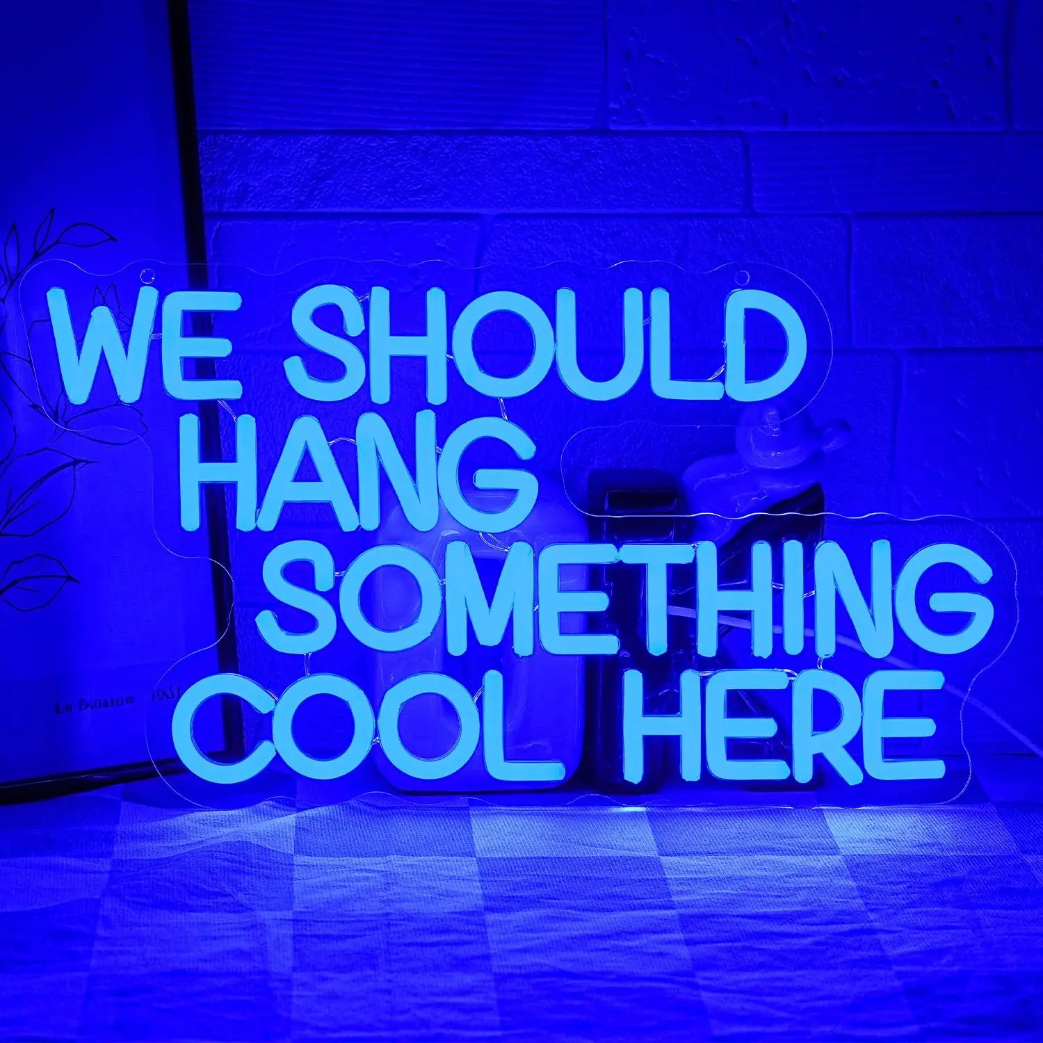 "We Should Hang Something Cool Here" Neon Sign USB Powered LED Neon Light for Bar Party Gaming Room Bedroom Decoration Gift
"We Should Hang Something Cool Here" Neon Sign USB Powered LED Neon Light for Bar Party Gaming Room Bedroom Decoration Gift