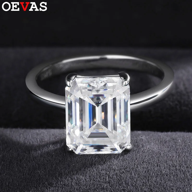 OEVAS Real D Color 4 Carat Emerald Cut 8*10mm Moissanite Wedding Rings For Women 100% 925 Sterling Party Fine Jewelry Wholesale
OEVAS Real D Color 4 Carat Emerald Cut 8*10mm Moissanite Wedding Rings For Women 100% 925 Sterling Party Fine Jewelry Wholesale