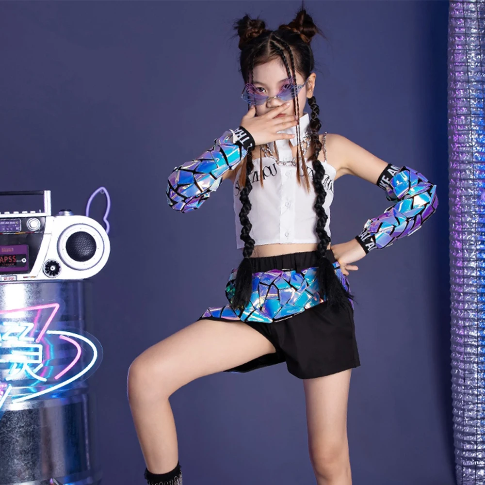 Girls Fashion Jazz Dance Suit Hip Hop Street Dance Outfit Kpop Stage Costume White Sleeveless Top Color Block Culottes AMY139
Girls Fashion Jazz Dance Suit Hip Hop Street Dance Outfit Kpop Stage Costume White Sleeveless Top Color Block Culottes AMY139