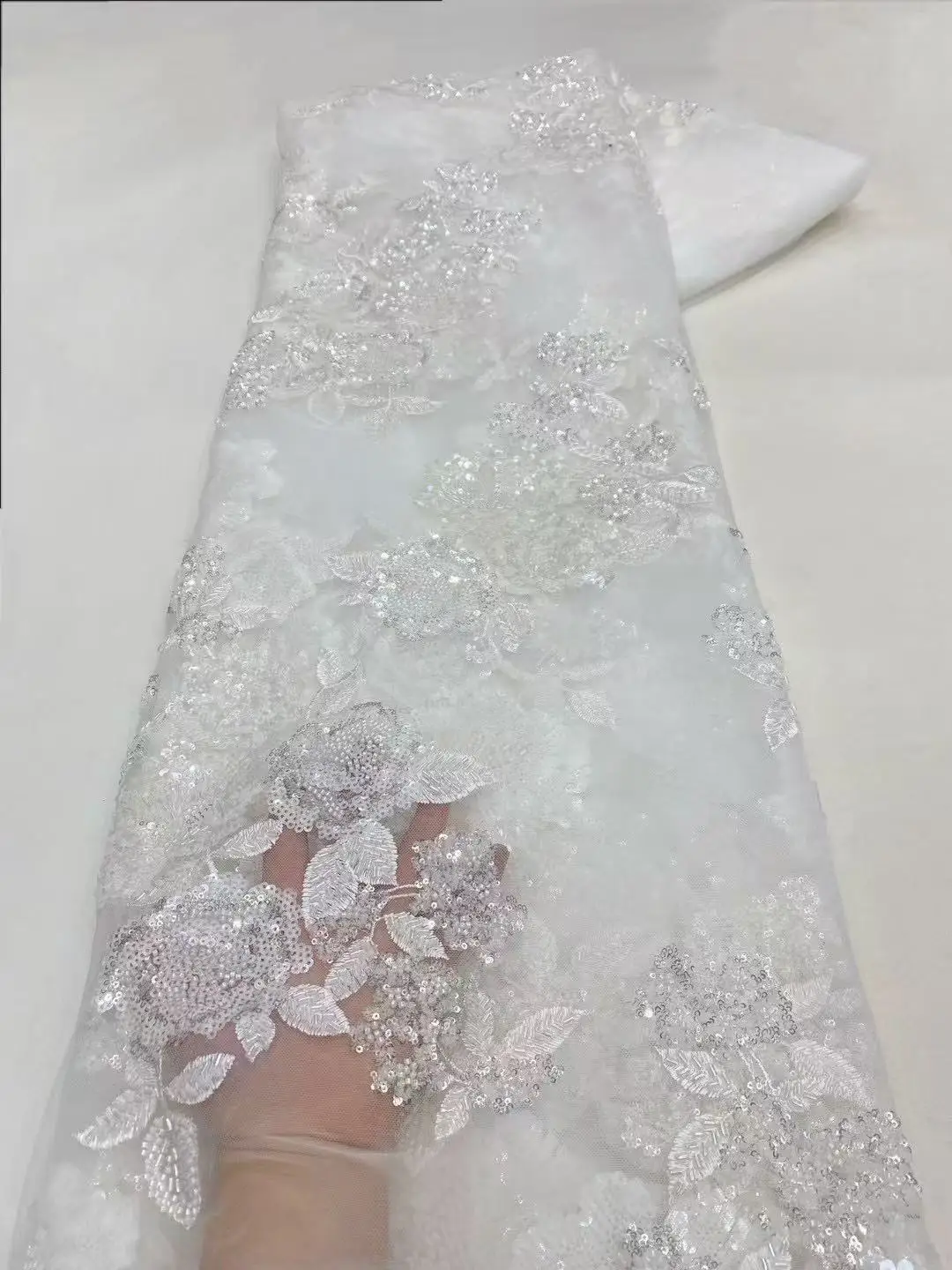 Luxury African Lace Fabric 2025 High Quality Sequins Beads Lace Fabrics For Nigerian Wedding Dresses French Tulle Lace Fabric
Luxury African Lace Fabric 2025 High Quality Sequins Beads Lace Fabrics For Nigerian Wedding Dresses French Tulle Lace Fabric