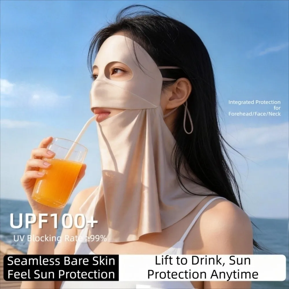 Simple Sun Protection Ice Silk Face Veil Solid Color Polyester Sunscreen Mask Face Cover Eye Corner Protection Neck Wrap Cycling
Simple Sun Protection Ice Silk Face Veil Solid Color Polyester Sunscreen Mask Face Cover Eye Corner Protection Neck Wrap Cycling