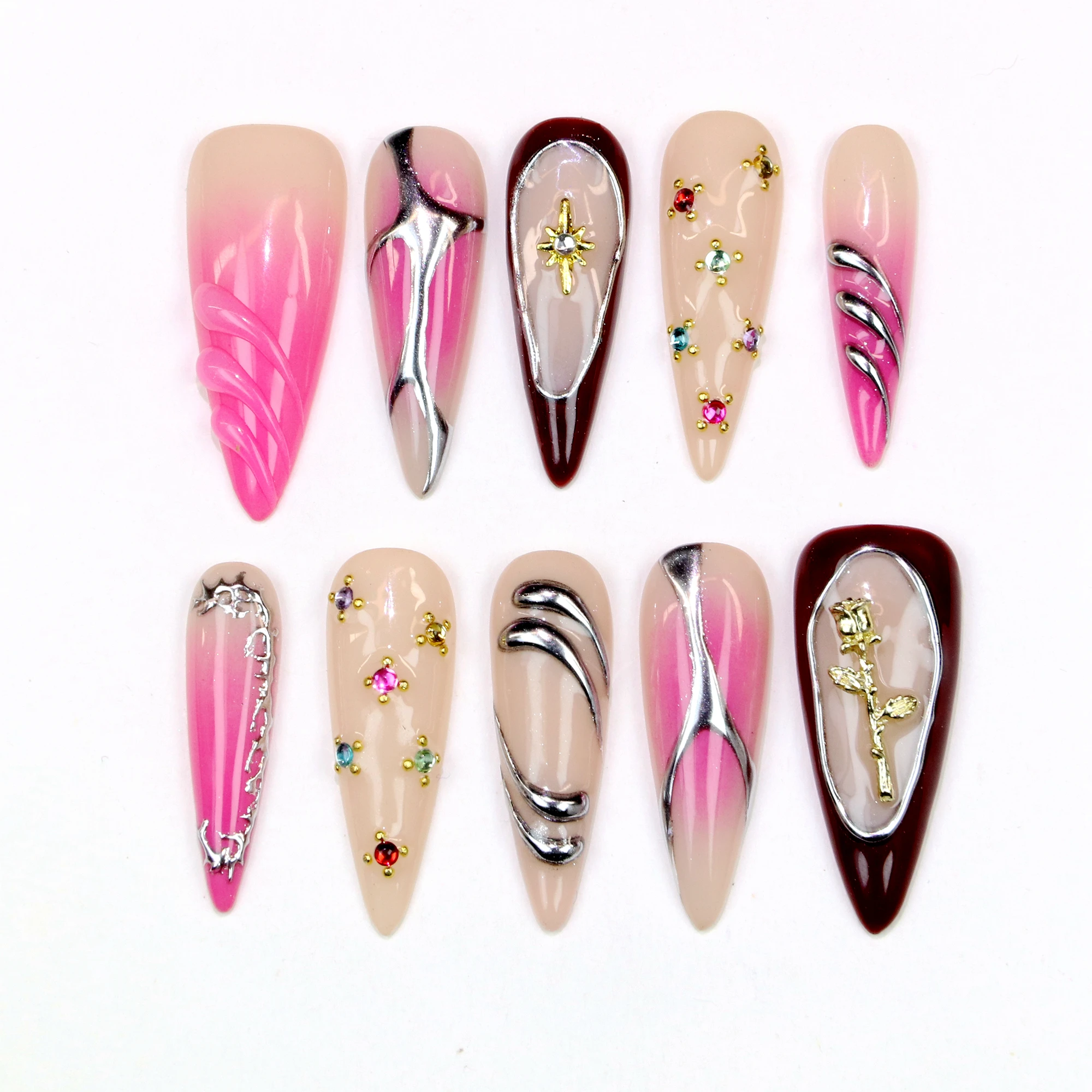 10 шт. Y2K 3D дизайн ручной работы, роскошные длинные туфли на шпильках, роскошные королевские красивые цветы на заказ, витражи на ногтях
10 шт. Y2K 3D дизайн ручной работы, роскошные длинные туфли на шпильках, роскошные королевские красивые цветы на заказ, витражи на ногтях