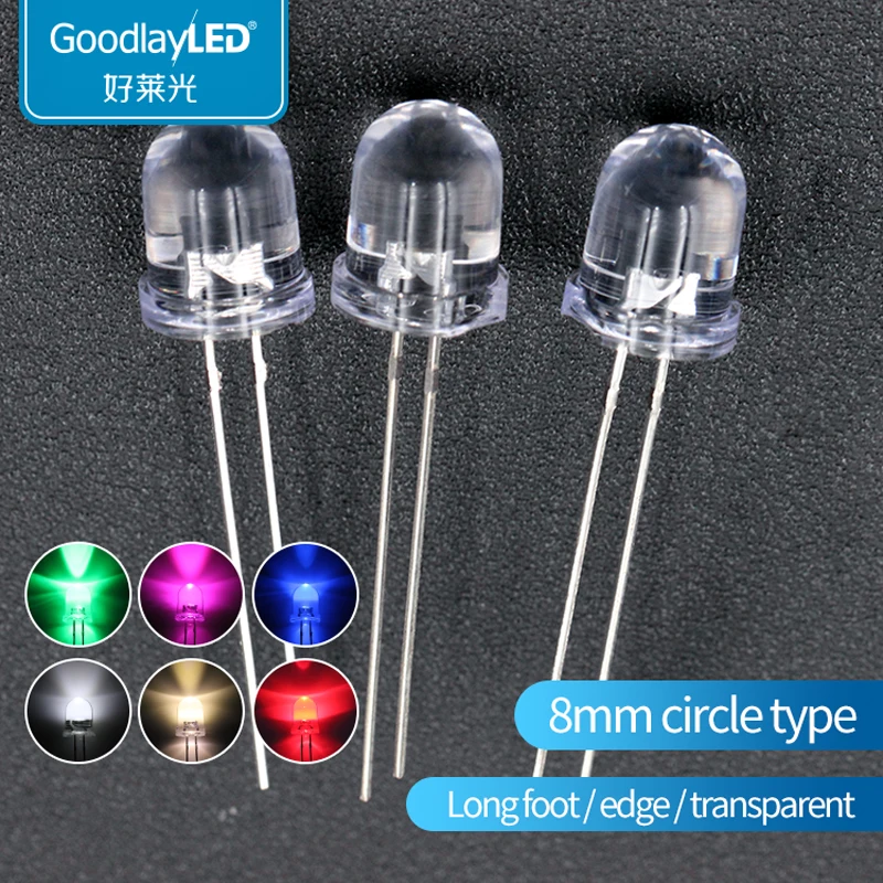 500 шт. 8-миллиметровых круглых прозрачных светодиодов RGB с быстрой и медленной мигающей подсветкой, самосвечение, DIP-версия
500 шт. 8-миллиметровых круглых прозрачных светодиодов RGB с быстрой и медленной мигающей подсветкой, самосвечение, DIP-версия