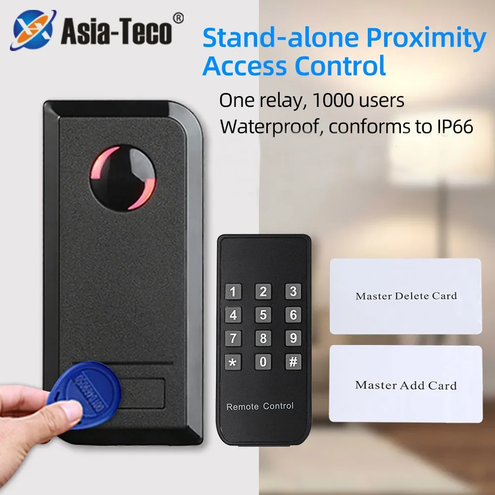 DC 9-18V Standalone IP66 Waterproof 125KHz RFID Proximity Card Reader Adjustable Relay Access Control System 1000 Users
DC 9-18V Standalone IP66 Waterproof 125KHz RFID Proximity Card Reader Adjustable Relay Access Control System 1000 Users