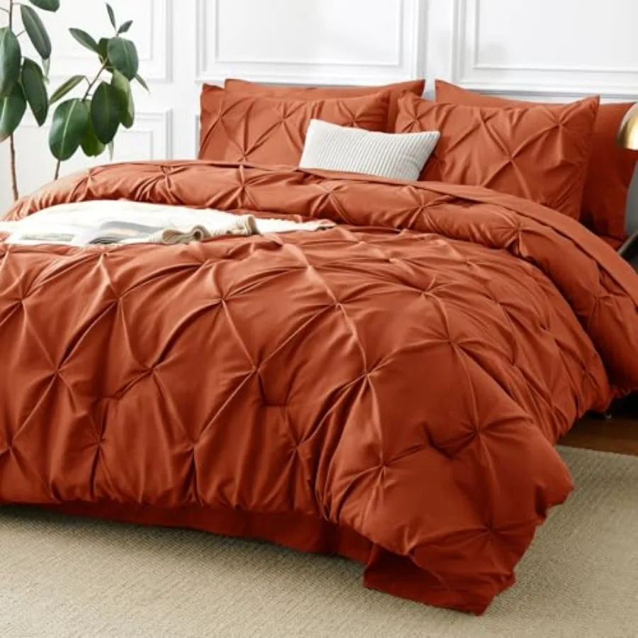 Comforter Set, 7 Pieces Pintuck Bed in A Bag Premium Terracotta Comforter Size, Pinch Pleat Bedding Sets with Comforter, Sheets
Comforter Set, 7 Pieces Pintuck Bed in A Bag Premium Terracotta Comforter Size, Pinch Pleat Bedding Sets with Comforter, Sheets