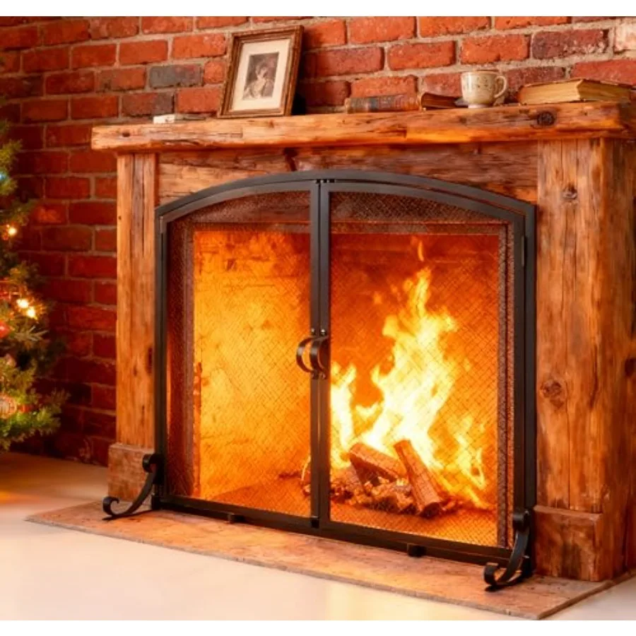 2-Pannel Fireplace Screen with Doors Handcrafted Solid Mesh Stable Adjustable Fit Fire Spark Guard 35" D x 28" H
2-Pannel Fireplace Screen with Doors Handcrafted Solid Mesh Stable Adjustable Fit Fire Spark Guard 35" D x 28" H