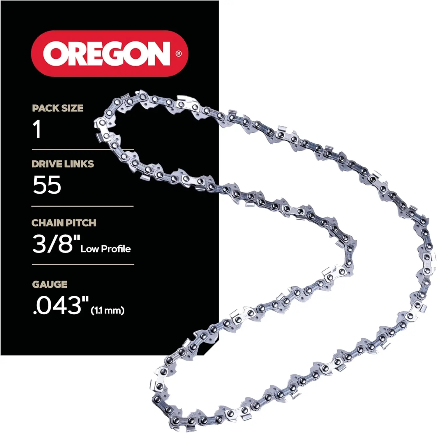 Chainsaw Chain 3/8" LP Pitch .043" Gauge 55 Drive Links for 16" Bar, Low-Kickback Replacement for Stihl 017-201
Chainsaw Chain 3/8" LP Pitch .043" Gauge 55 Drive Links for 16" Bar, Low-Kickback Replacement for Stihl 017-201
