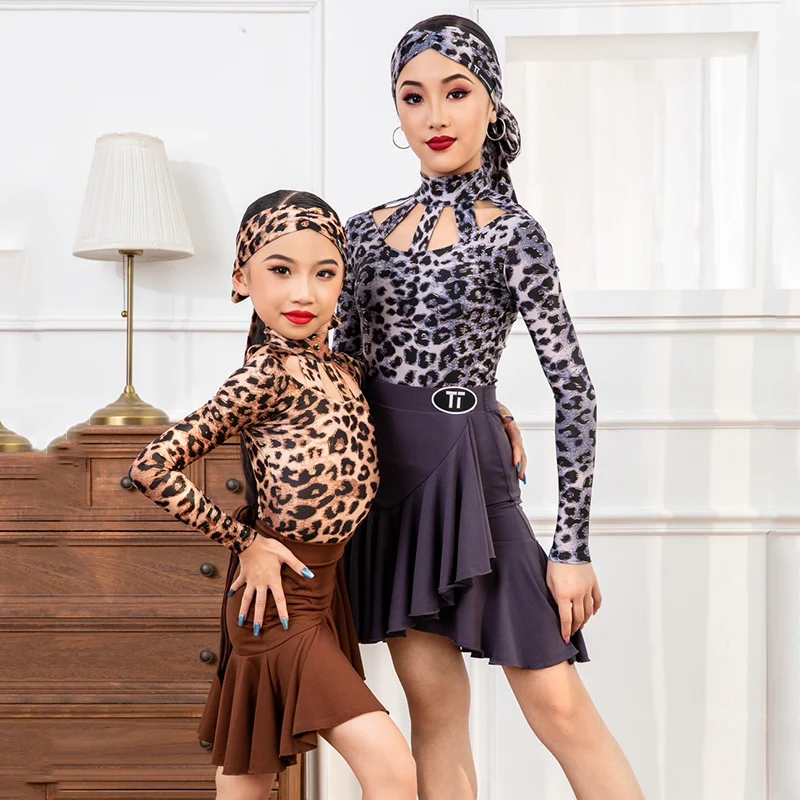 Kids Latin Dance Clothes Long Sleeves Leopard Dress Tops Skirt Girls Latin Dress Cha Cha Rumba Dance Practice Wear DNV20529
Kids Latin Dance Clothes Long Sleeves Leopard Dress Tops Skirt Girls Latin Dress Cha Cha Rumba Dance Practice Wear DNV20529