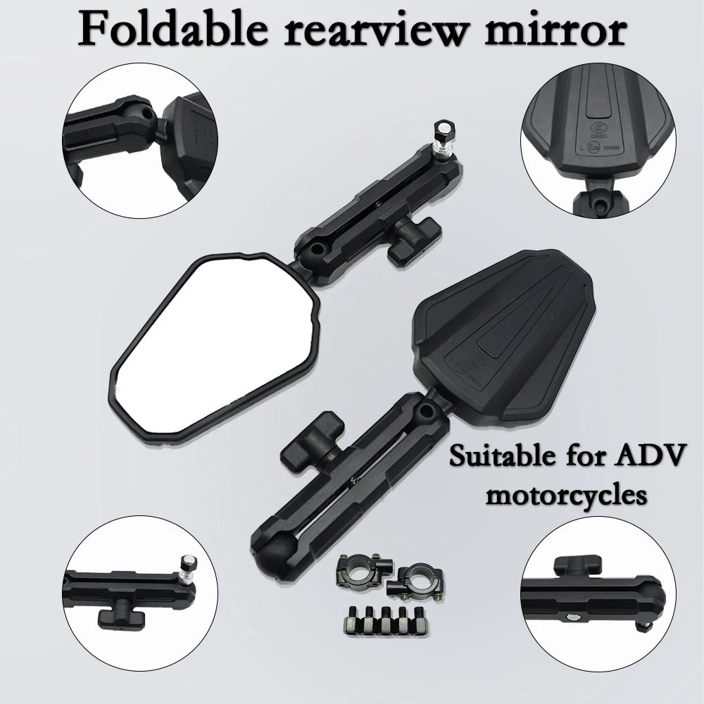 ADV Universal Motorcycle Mirrors For Kawasaki Honda Yamaha Motorcycle Folding Handlebar Side Mirrors M8 M10 Screw Base Mirrors
ADV Universal Motorcycle Mirrors For Kawasaki Honda Yamaha Motorcycle Folding Handlebar Side Mirrors M8 M10 Screw Base Mirrors