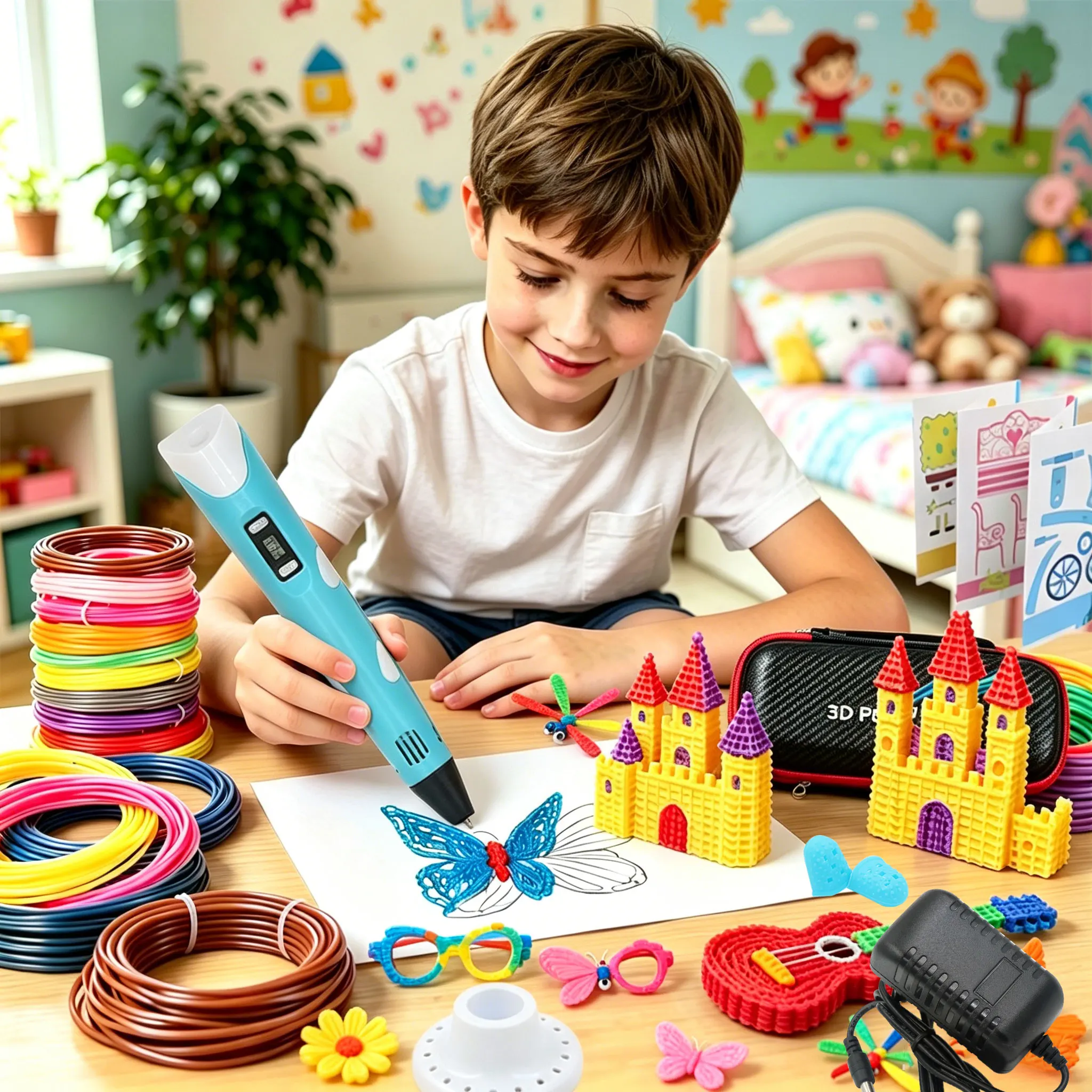 Newest Creative Kids 3D Printing Pen With LED Display Power Adapter Suitcase PLA Filament Kids Favorite Birthday Christmas Gifts
Newest Creative Kids 3D Printing Pen With LED Display Power Adapter Suitcase PLA Filament Kids Favorite Birthday Christmas Gifts