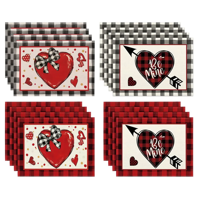 4PCS Heart Placemat Dining Table Decor Linen Tableware Mat Coaster Geometric Figures Pad Kitchen Accessories For Valentine's Day
4PCS Heart Placemat Dining Table Decor Linen Tableware Mat Coaster Geometric Figures Pad Kitchen Accessories For Valentine's Day