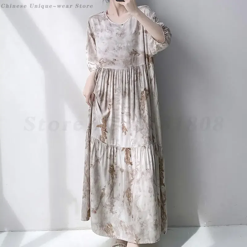 Chinese Style Printed Nightgown Sleepwear Summer Casual Chemise Nightdress Women Cotton Home Clothes Cozy Nightwear Loungewear
Chinese Style Printed Nightgown Sleepwear Summer Casual Chemise Nightdress Women Cotton Home Clothes Cozy Nightwear Loungewear