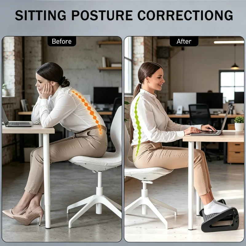 Ergonomic white triangle adjustable foot rest, non-slip under desk stool, relieve leg pressure for office home long sitting
Ergonomic white triangle adjustable foot rest, non-slip under desk stool, relieve leg pressure for office home long sitting