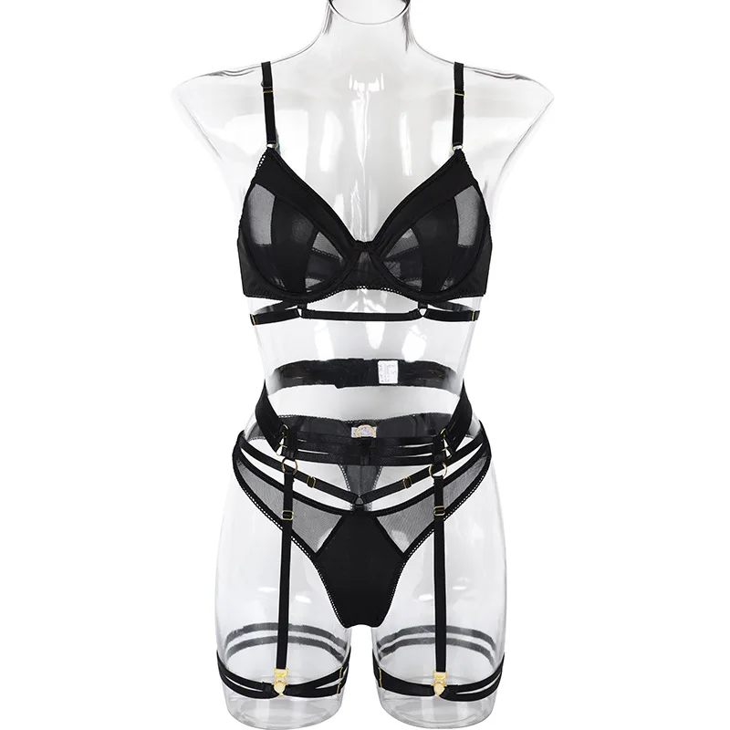 CHUANGERM Women's Sexy Lingerie Set Lace Mesh Bra Panty 3-Piece Matching Underwear
CHUANGERM Women's Sexy Lingerie Set Lace Mesh Bra Panty 3-Piece Matching Underwear