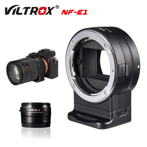 VILTROX-Adaptador de lente de enfoque automático, Control de apertura de NF-E1 para lente Nikon F a cámara Sony E mount A9 A7II A7RIII A7SII A6500 A6300