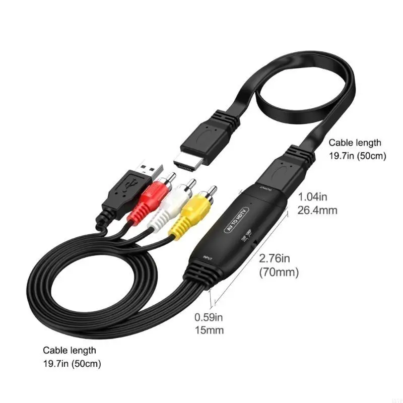 4X7E RCAto HDMIs Converter 1080p/720p to HDMIs Converter AdapterRCA /HDMIs Cable for TV/PC USB 5V Power Supply Plugs
4X7E RCAto HDMIs Converter 1080p/720p to HDMIs Converter AdapterRCA /HDMIs Cable for TV/PC USB 5V Power Supply Plugs