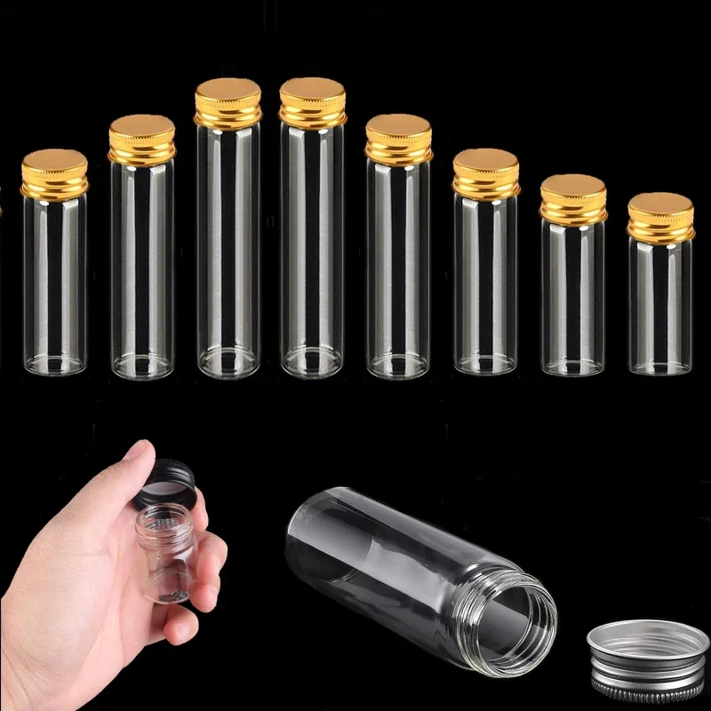 30PCS 5ml-100ML Clear Glass Test Tube Bottles Aluminum Lids Mini Sample Vials For DIY Arts Crafts Wedding Decoration Tea Storage
30PCS 5ml-100ML Clear Glass Test Tube Bottles Aluminum Lids Mini Sample Vials For DIY Arts Crafts Wedding Decoration Tea Storage