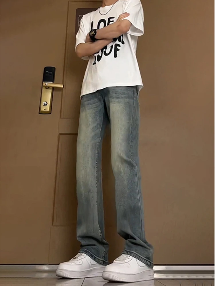 Retro Blue Men's Slim Fit High Waist Bell Bot Jeans Summer Wa adual American Vibe Long Straight Leg Denim Pants
Retro Blue Men's Slim Fit High Waist Bell Bot Jeans Summer Wa adual American Vibe Long Straight Leg Denim Pants