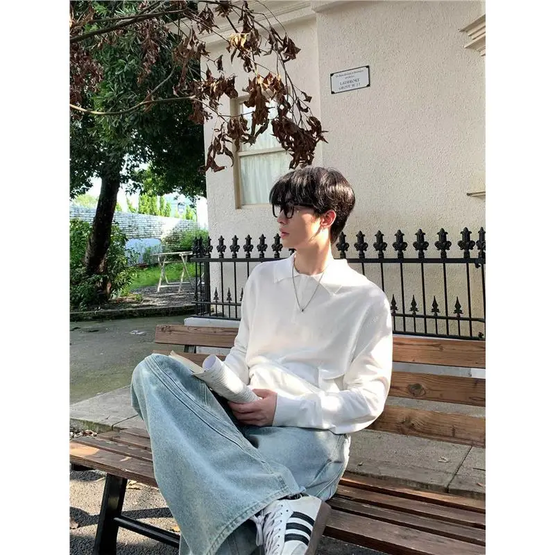 Korean Collar Pure Color Men's Knitted Sweater Loose Fit Overhead Autumn High-End Base Layer irt Versatile Basic Crew Ne
Korean Collar Pure Color Men's Knitted Sweater Loose Fit Overhead Autumn High-End Base Layer irt Versatile Basic Crew Ne