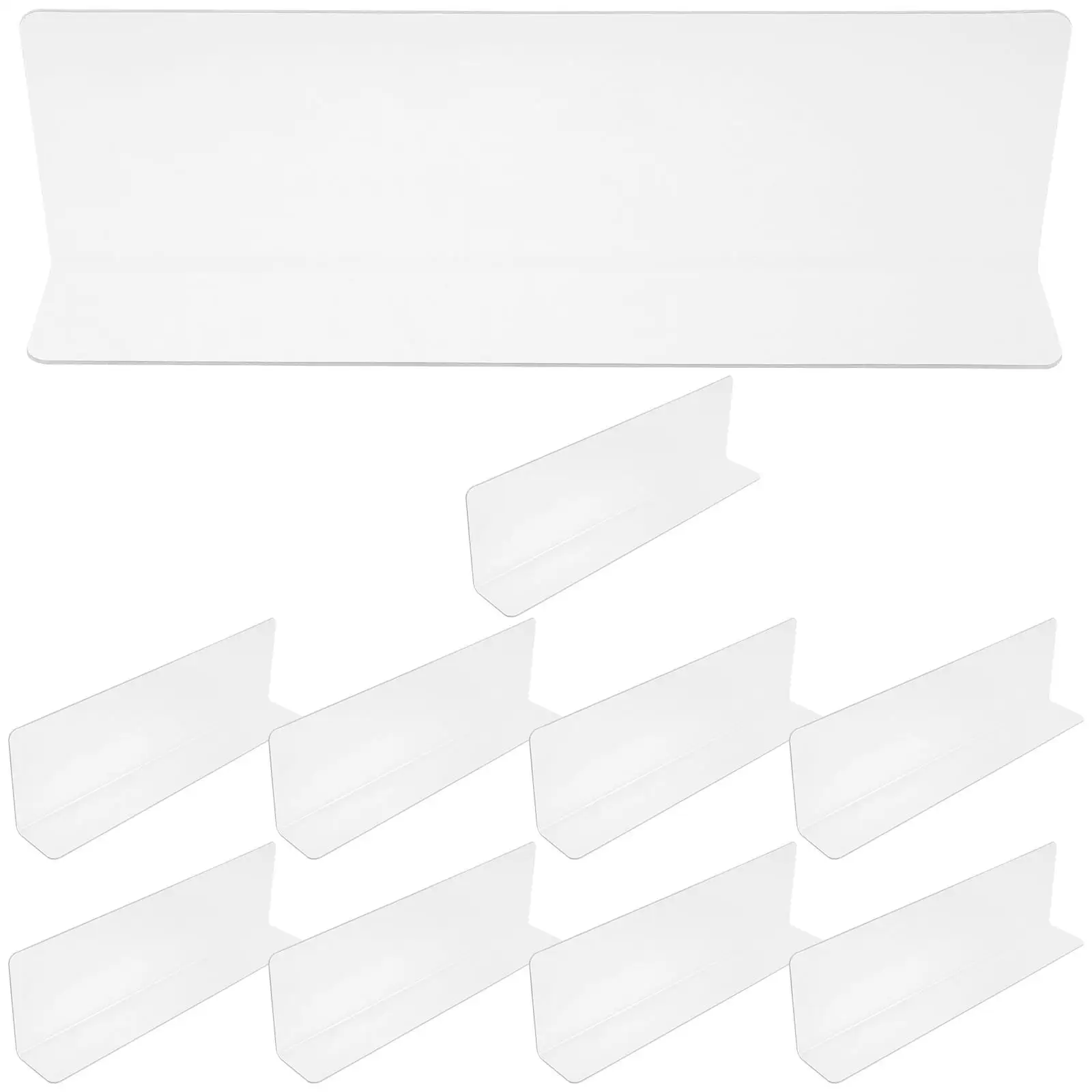 10pcs L PVC Dividers 20cmx6cm Transparent Shelf Organizers for Supermarket Cardboard Dividers For Boxes Retail Storage Closet
10pcs L PVC Dividers 20cmx6cm Transparent Shelf Organizers for Supermarket Cardboard Dividers For Boxes Retail Storage Closet