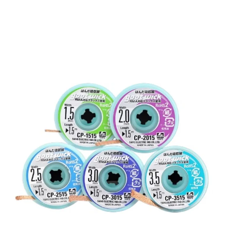 CP1515 CP2015 CP2515 CP3515 Original Goot Wick Soldering Accessory Braided Copper Wire Desoldering BGA Solder Remover
CP1515 CP2015 CP2515 CP3515 Original Goot Wick Soldering Accessory Braided Copper Wire Desoldering BGA Solder Remover