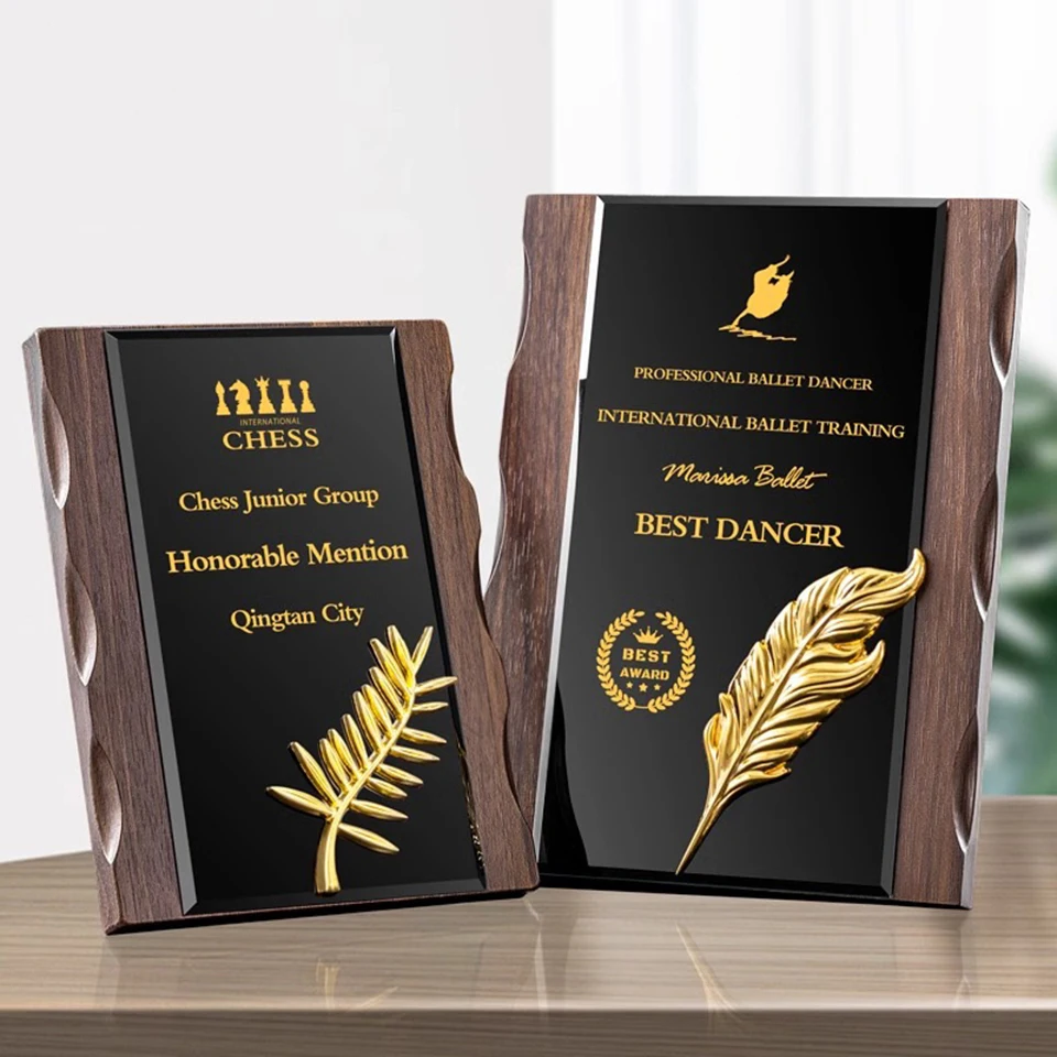 Custom LOGO Wooden Certificate of Honor Frame Black Crystal Glass Trophy Plaque Company Commend Awards Souvenir
Custom LOGO Wooden Certificate of Honor Frame Black Crystal Glass Trophy Plaque Company Commend Awards Souvenir
