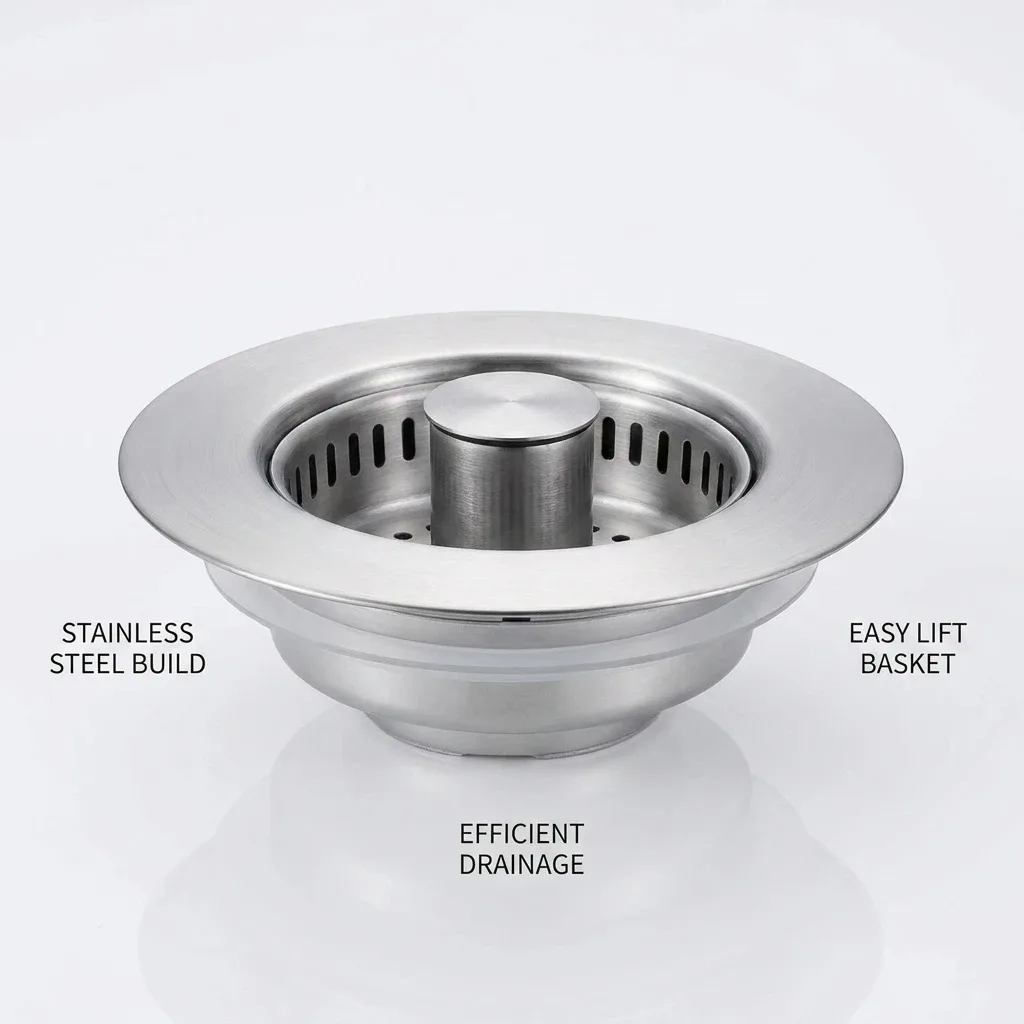 3-in-1 Sink Strainer Pop-Up Stopper with Anti-Clog Basket And Odor Filter Kitchen Sink Drain with Basket Strainer And Stopper
3-in-1 Sink Strainer Pop-Up Stopper with Anti-Clog Basket And Odor Filter Kitchen Sink Drain with Basket Strainer And Stopper