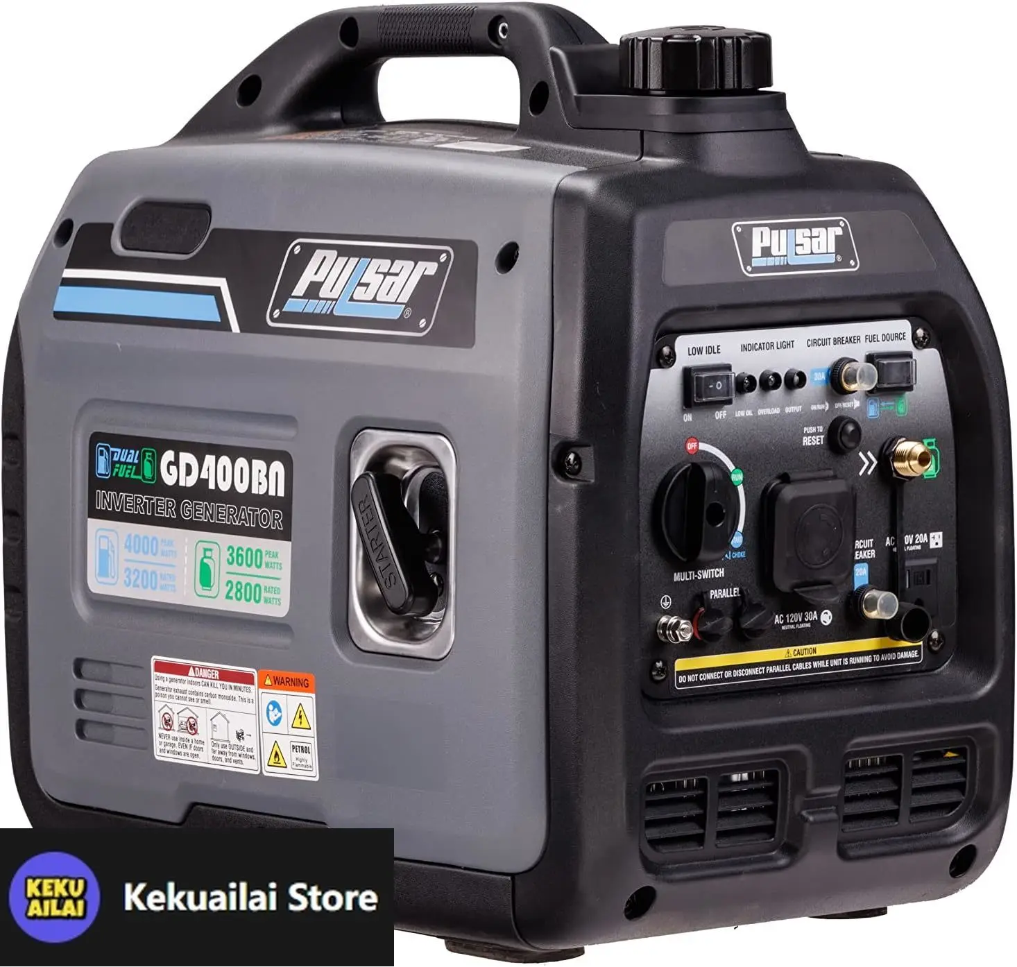 4000W Portable super-quiet Dual Fuel & Parallel Capability, RV-Ready, CARB Compliant
4000W Portable super-quiet Dual Fuel & Parallel Capability, RV-Ready, CARB Compliant