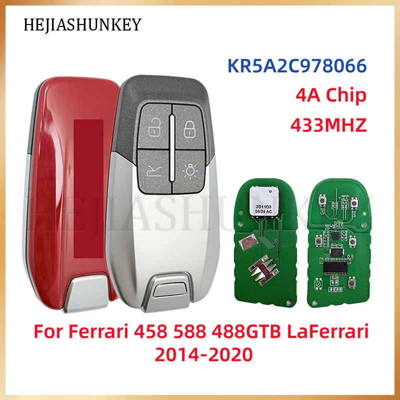 KR5A2C978066 CN094005 4-кнопочный смарт-ключ с функцией Keyless Go, 433 МГц FSK, чип 4A для Ferrari 488GTB, 458 LaFerrari, 588 2014-2020
KR5A2C978066 CN094005 4-кнопочный смарт-ключ с функцией Keyless Go, 433 МГц FSK, чип 4A для Ferrari 488GTB, 458 LaFerrari, 588 2014-2020