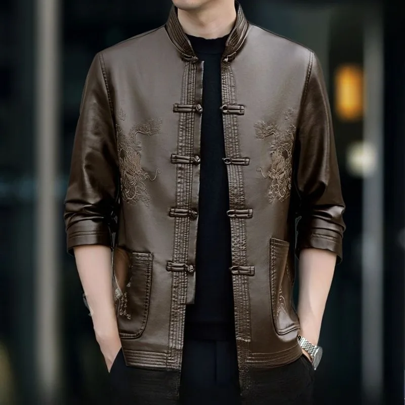 Кожаная куртка, мужская тонкая куртка из телячьей кожи, зимняя бархатная утолщенная куртка из натуральной кожи в китайском стиле, простая и повседневная
Кожаная куртка, мужская тонкая куртка из телячьей кожи, зимняя бархатная утолщенная куртка из натуральной кожи в китайском стиле, простая и повседневная