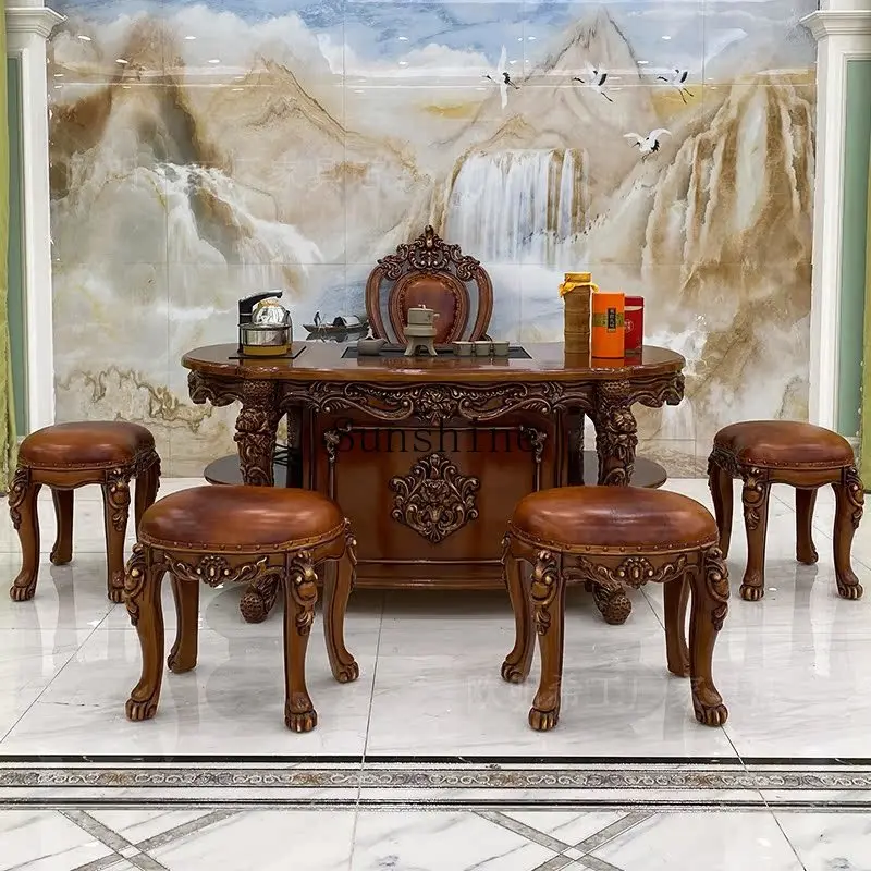 American solid wood tea table and chair combination European multi-layer simple furniture
American solid wood tea table and chair combination European multi-layer simple furniture