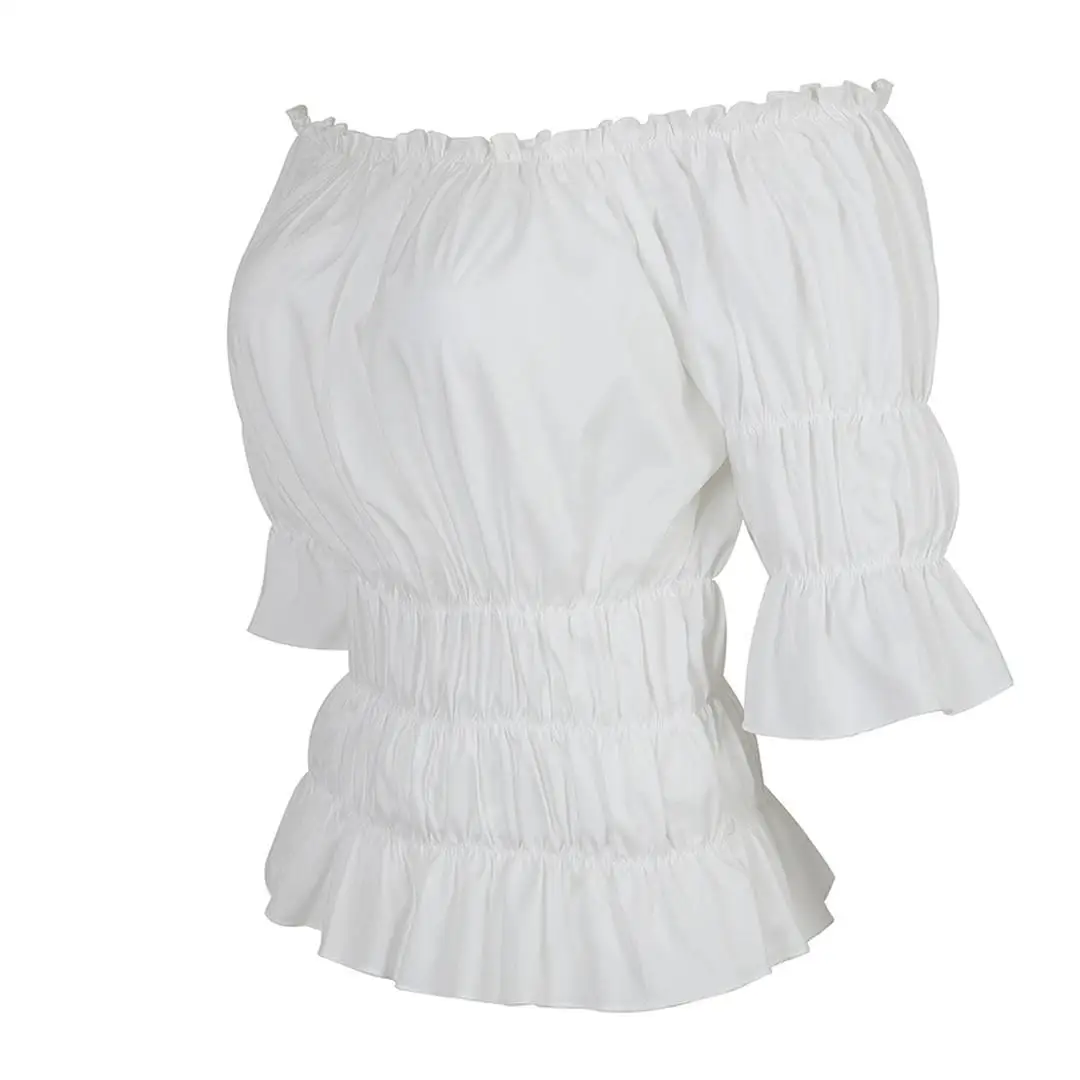Women's Short Sleeve One Shoulder Pullover Shirt French Style Bubble Sleeve Drawstring Pure Color Non-Shrinking Fabric
Women's Short Sleeve One Shoulder Pullover Shirt French Style Bubble Sleeve Drawstring Pure Color Non-Shrinking Fabric