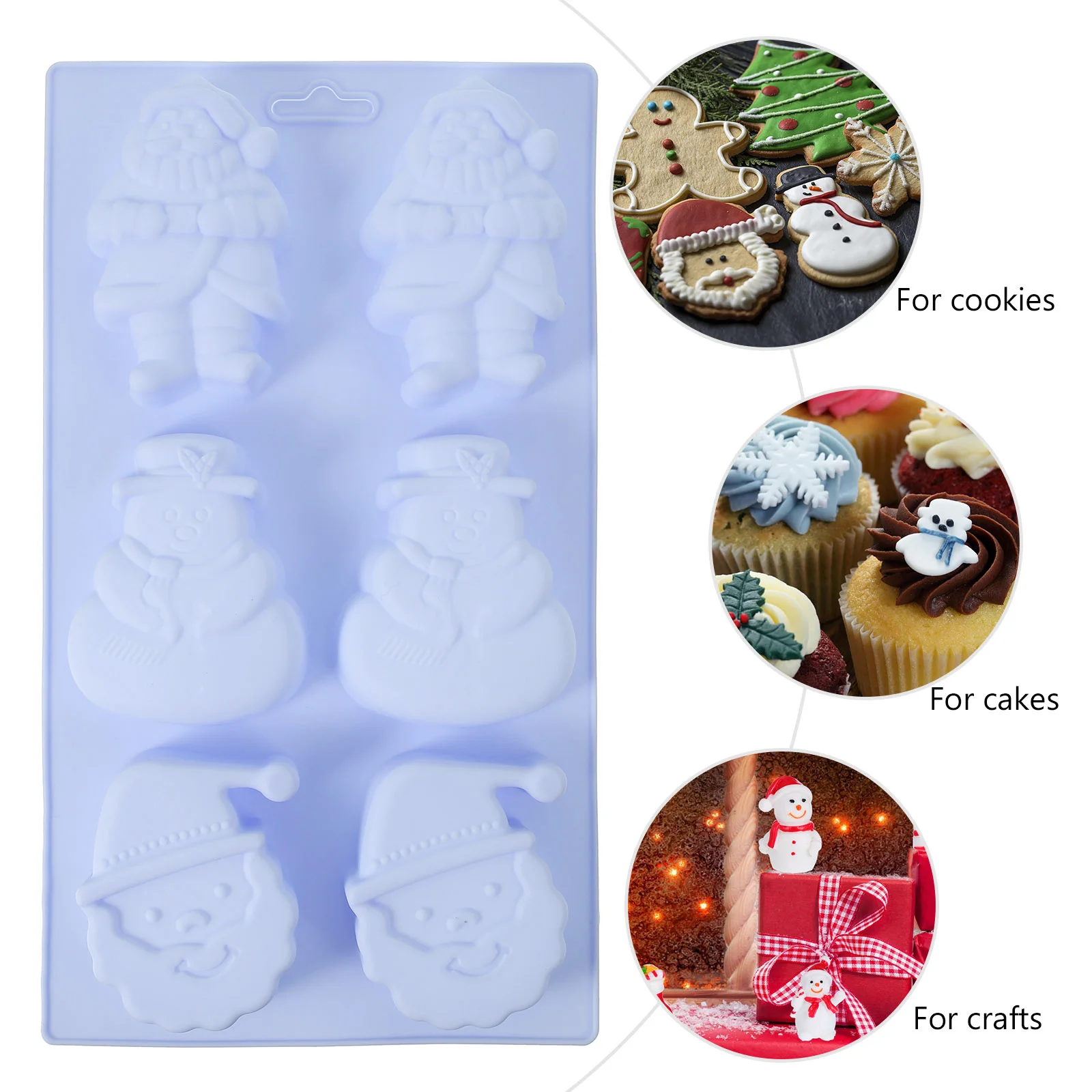 2Pcs 6 Grid Silicone Baking Mold Christmas Santa Snowman Cake Tray for Chocolate DIY Craft Soap Making Oven Safe
2Pcs 6 Grid Silicone Baking Mold Christmas Santa Snowman Cake Tray for Chocolate DIY Craft Soap Making Oven Safe