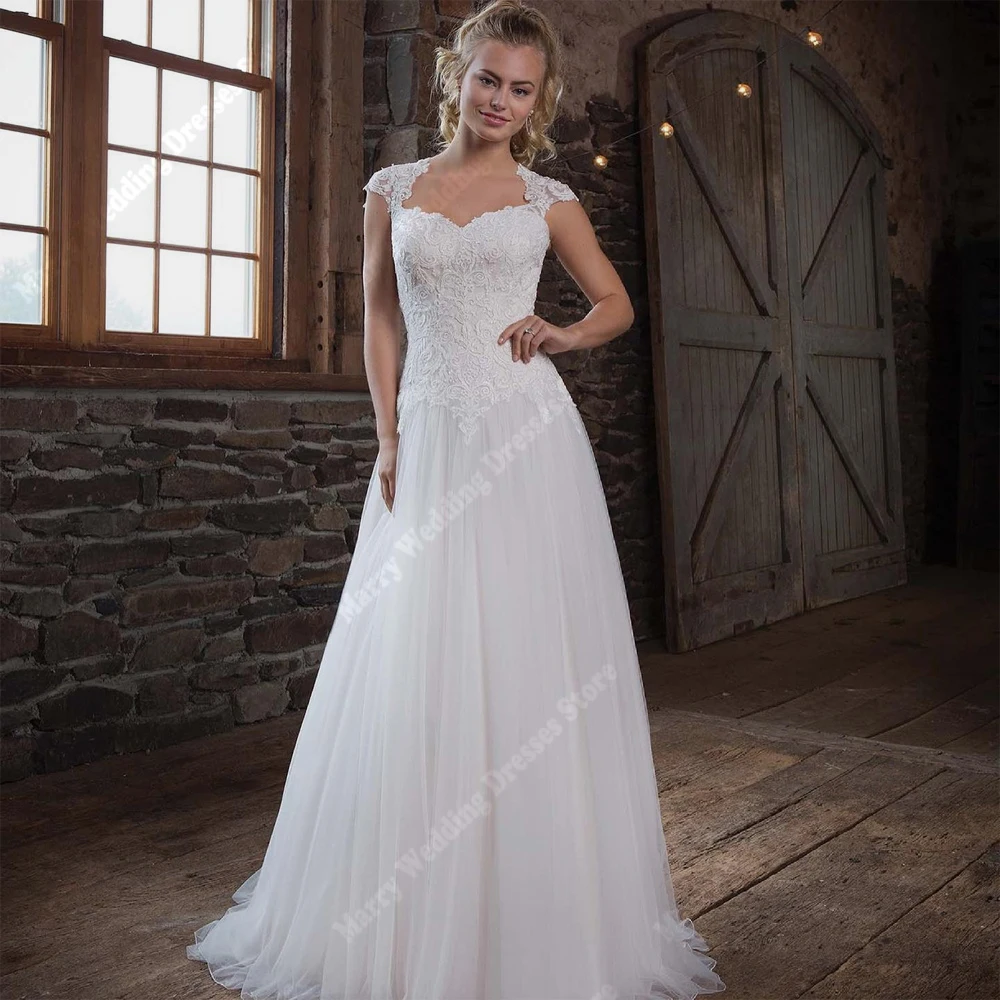 Modern Sweetheart Collar A-Line Wedding Dresses For Women Lace Flower Printing Bridal Gowns Party Vestido Novia Boda Customized
Modern Sweetheart Collar A-Line Wedding Dresses For Women Lace Flower Printing Bridal Gowns Party Vestido Novia Boda Customized