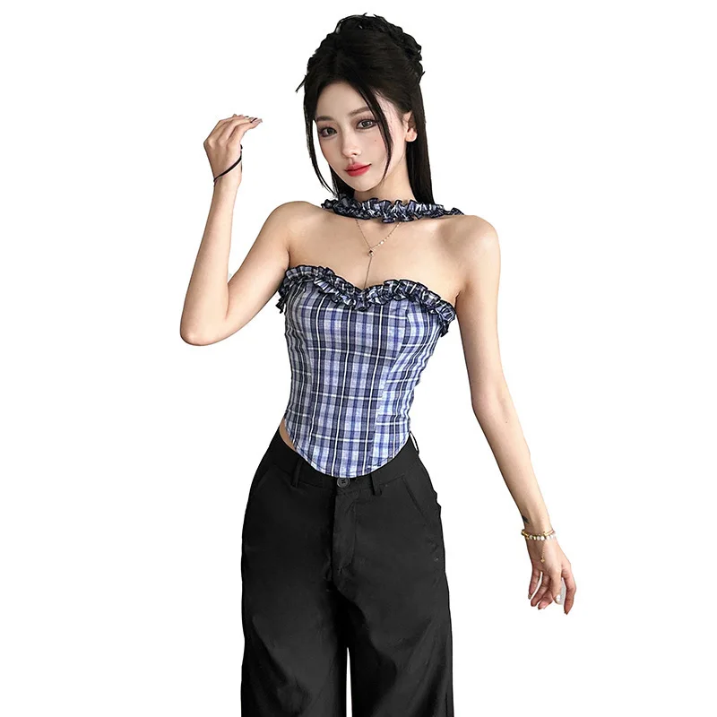 Wind 2025 Spring New Women's Fashion Spicy Girl Sexy Plaid Printed Backless Hanging Neck Show Thin Tank Top
Wind 2025 Spring New Women's Fashion Spicy Girl Sexy Plaid Printed Backless Hanging Neck Show Thin Tank Top