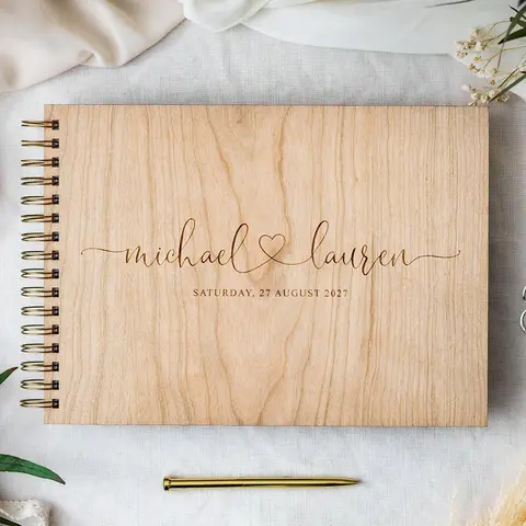 Personalized Rustic Wedding Guest Book Wedding Gifts for Newlyweds Guest Book Alternative Custom Photo Album Farmhouse Decor