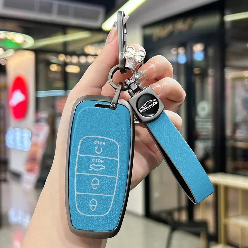 Metal Leather Car Key Cases 4 Buttons Remote Control Protector Cover Car-Styling Accessories For Red Flag H5 FAW Red Flag H6
Metal Leather Car Key Cases 4 Buttons Remote Control Protector Cover Car-Styling Accessories For Red Flag H5 FAW Red Flag H6