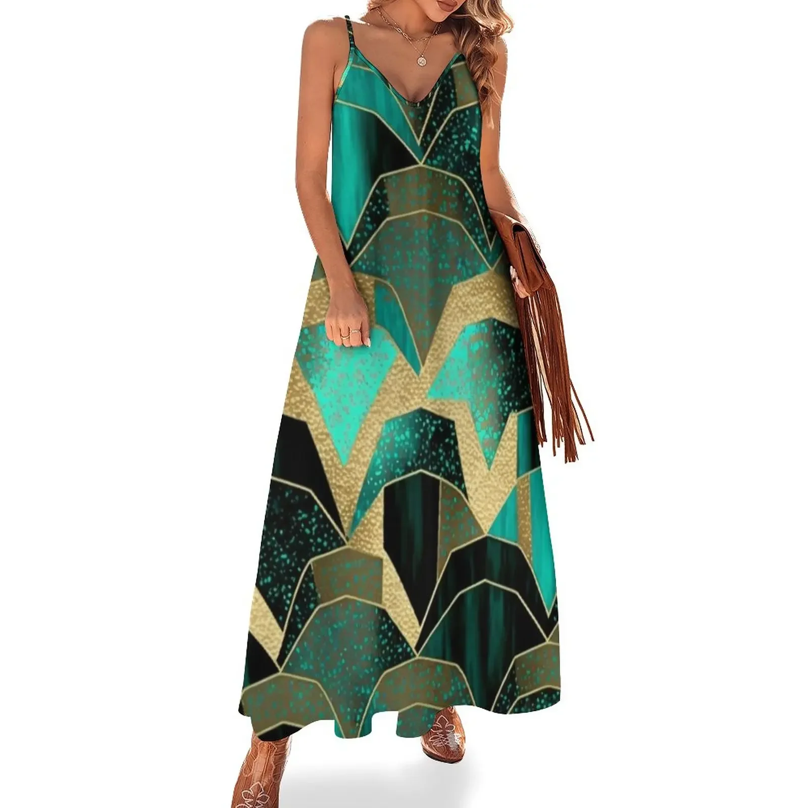 Art Deco design - turquoise scales Sleeveless Dress dresses ladies 2025 summer purple dress Dress
Art Deco design - turquoise scales Sleeveless Dress dresses ladies 2025 summer purple dress Dress