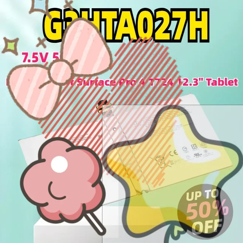 7.5V 38.2Wh 5087mAh New G3HTA027H DYNR01 Laptop Battery For Microsoft Surface Pro 4 1724 12.3" Tablet
7.5V 38.2Wh 5087mAh New G3HTA027H DYNR01 Laptop Battery For Microsoft Surface Pro 4 1724 12.3" Tablet