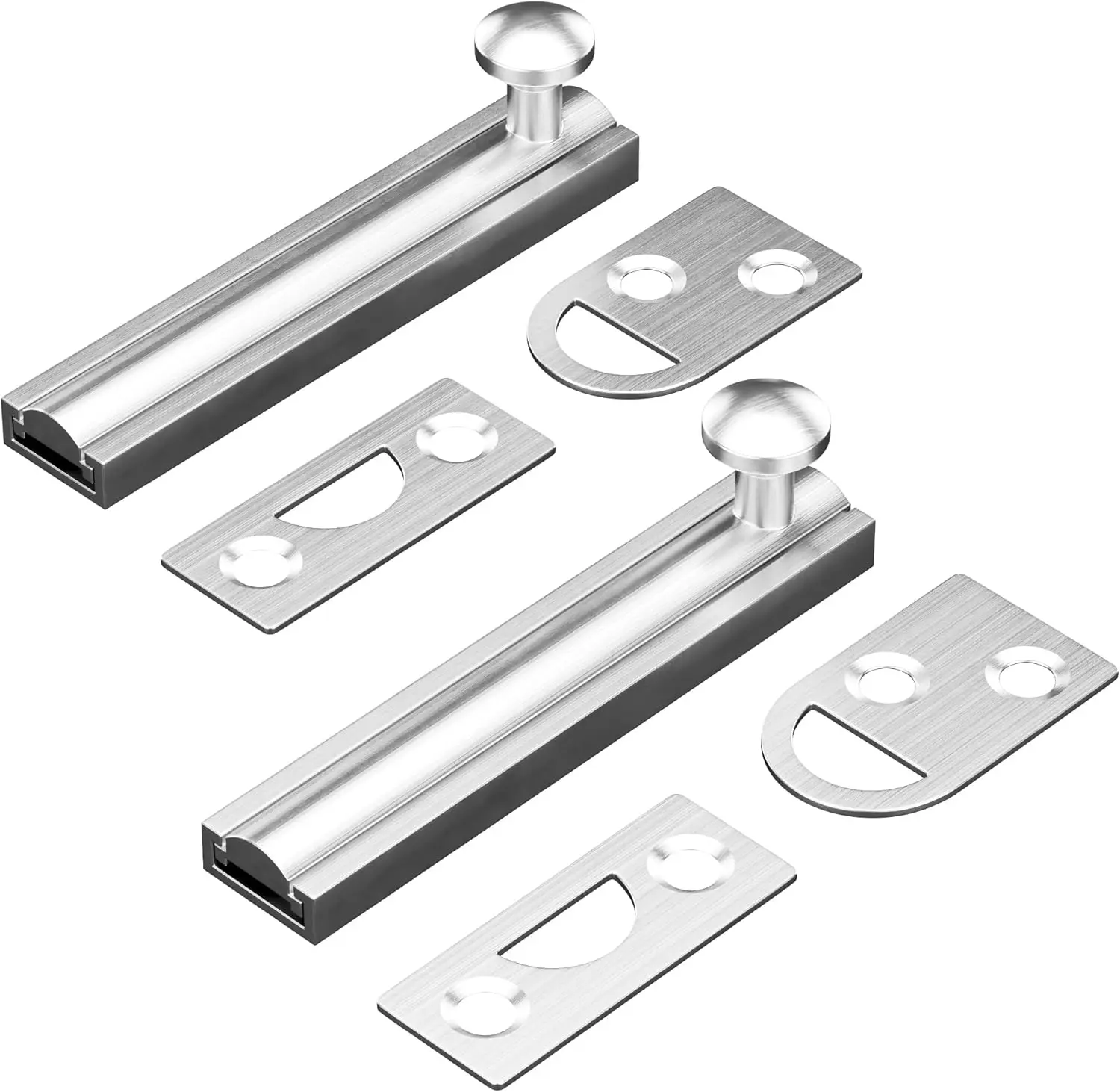 Solid Brass Surface Bolt for French Doors, Heavy Duty Slide Latch with Screws, Brushed Silver 2 Pack
Solid Brass Surface Bolt for French Doors, Heavy Duty Slide Latch with Screws, Brushed Silver 2 Pack