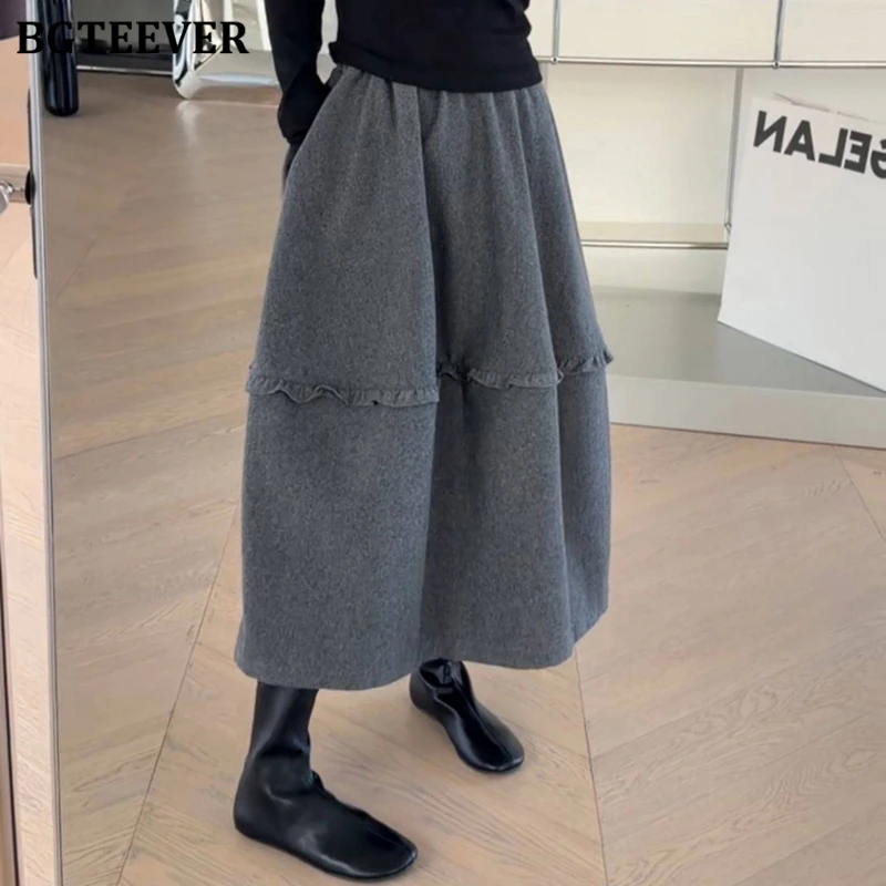 BGTEEVER Chic Stylish Warm Loose A-line Skirts for Women Autumn Winter Elegant High Waist Pockets Ladies Mid-Length Skirts
BGTEEVER Chic Stylish Warm Loose A-line Skirts for Women Autumn Winter Elegant High Waist Pockets Ladies Mid-Length Skirts
