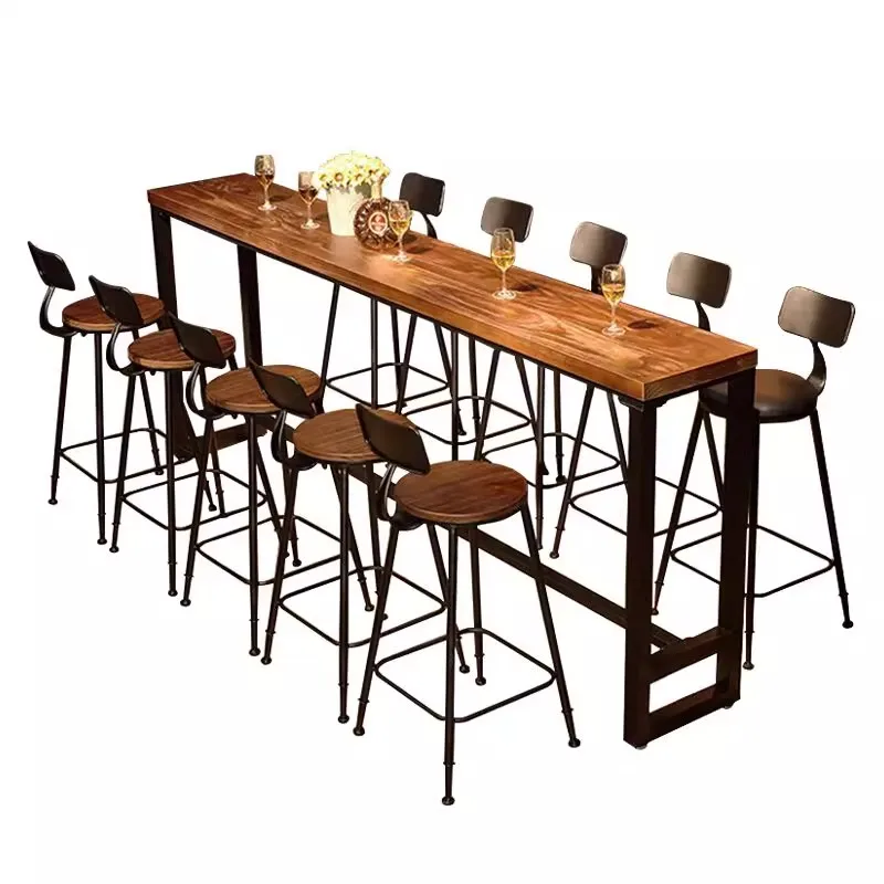 &c Solid Wood Bar Table and Chair Combination with High Table for Home Balcony and Coffee Shop/Milk Tea Shop Use
&c Solid Wood Bar Table and Chair Combination with High Table for Home Balcony and Coffee Shop/Milk Tea Shop Use