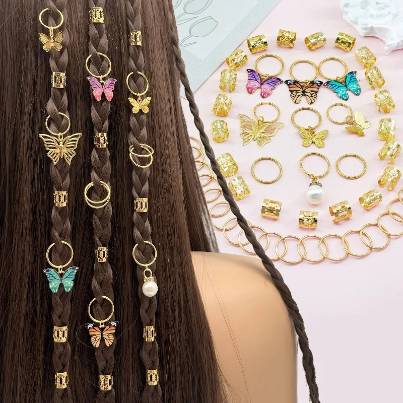 47PCS Mixed Color Enamel Butterfly Hair Cuffs with Pearl Drop for Dreadlocks Rustproof Secure Grip DIY Festival Hairstyle Gift
47PCS Mixed Color Enamel Butterfly Hair Cuffs with Pearl Drop for Dreadlocks Rustproof Secure Grip DIY Festival Hairstyle Gift