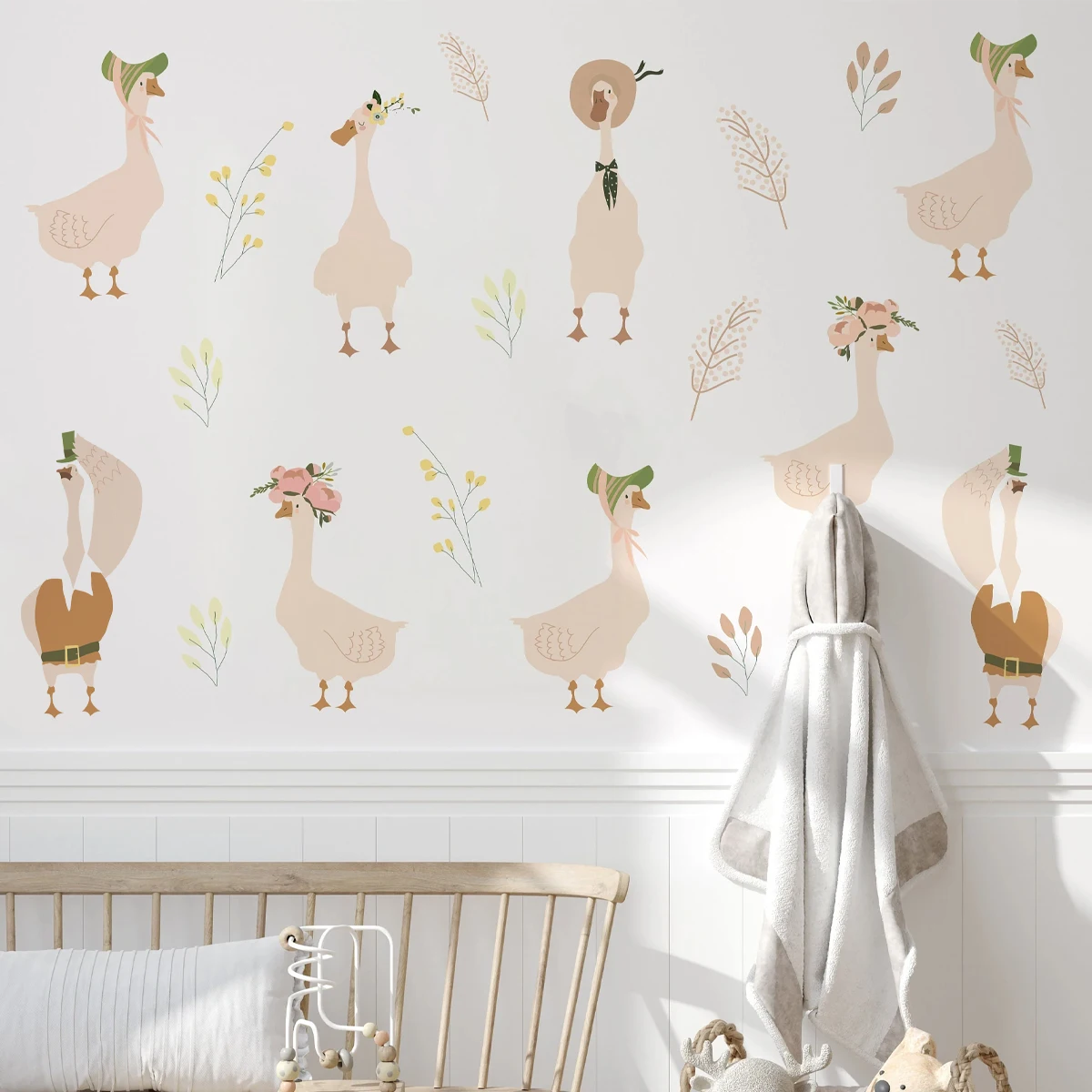 Boho Rustic Hat-Wearing Geese Rustic Style Warm Wall Sticker Nursery Child Room Art Vinyl Decal Kids Room Bedroom Living Decor
Boho Rustic Hat-Wearing Geese Rustic Style Warm Wall Sticker Nursery Child Room Art Vinyl Decal Kids Room Bedroom Living Decor