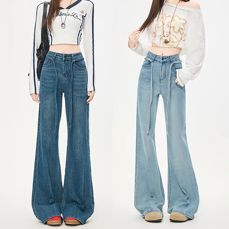 Retro-Inspired Flared Jeans for Women Spring/Autumn Season New Arrival Drawstring Elasticated Slimming Wide-Leg Trousers
Retro-Inspired Flared Jeans for Women Spring/Autumn Season New Arrival Drawstring Elasticated Slimming Wide-Leg Trousers