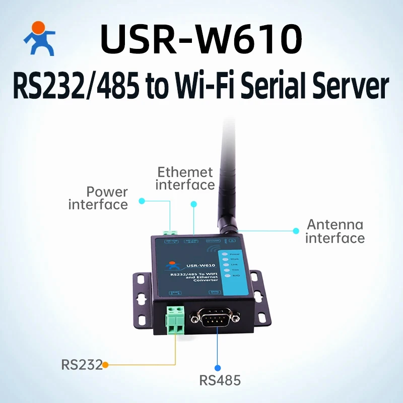 Конвертер последовательных интерфейсов RS485/RS232 в WiFi, сервер устройств, преобразователь Modbus RTU в TCP Ethernet, поддержка беспроводного Modbus Gateway Port PUSR USR-W610
Конвертер последовательных интерфейсов RS485/RS232 в WiFi, сервер устройств, преобразователь Modbus RTU в TCP Ethernet, поддержка беспроводного Modbus Gateway Port PUSR USR-W610